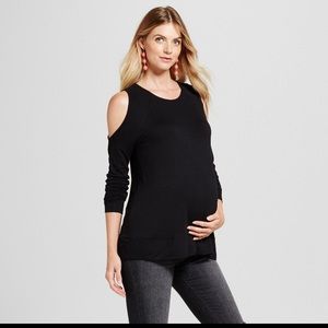 Macherie Maternity Cold Shoulder Long Sleeved Top